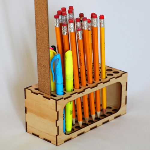 طرح جا مداد نگهدارنده رومیزی برش لیزری قالب - pencil holder desktop organizer laser cut template - برای دستگاه CNC چوب و لیزر (سی ان سی)