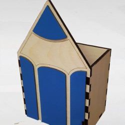 طرح جعبه مداد شکل برای برش لیزری - pencil shaped box for laser cut ve - برای دستگاه CNC چوب و لیزر (سی ان سی)