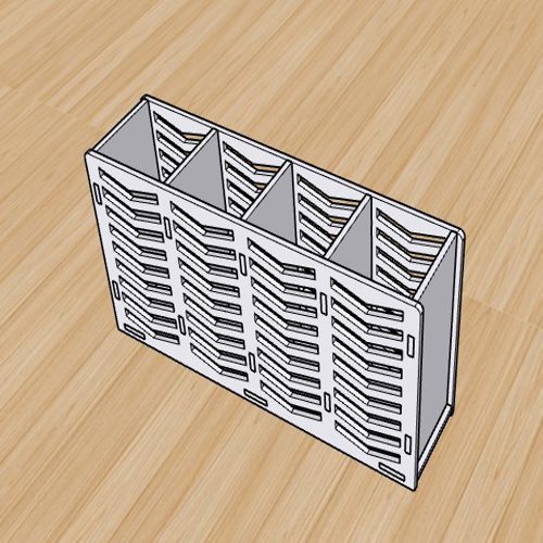 طرح جا قلمی برش لیزری سفارشی میز سازماندهنده فایل هدیه قسمتی - pen holder laser cut custom desk organizer gift file 4 portion - برای دستگاه CNC چوب و لیزر (سی ان سی)