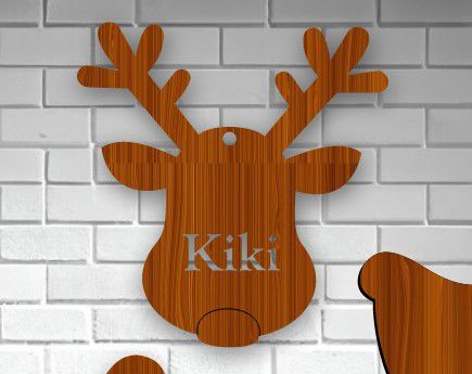 طرح دکوراسیون کریسمس گوزن شمالی شخصی شده لیزر - personalised reindeer christmas decoration laser cut ve - برای دستگاه CNC چوب و لیزر (سی ان سی)