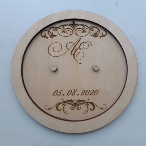 طرح جا حلقه نامزدی شخصی سازی شده برای برش لیزری - personalised ring holder engagement ring platter for laser cut ve - برای دستگاه CNC چوب و لیزر (سی ان سی)
