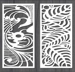 طرح ققنوس و برگ‌ها برش لیزری cnc هزینه - phoenix and the leaves for laser cut cnc ve - برای دستگاه CNC چوب و لیزر (سی ان سی)