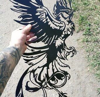 طرح پرنده ققنوس برای برش لیزری - phoenix bird for laser cut ve - برای دستگاه CNC چوب و لیزر (سی ان سی)