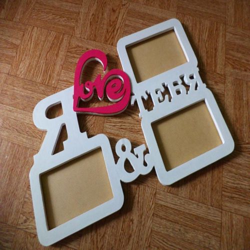 طرح قاب عکس دوستت دارم برای برش لیزری - photo frame i love you for laser cut ve - برای دستگاه CNC چوب و لیزر (سی ان سی)