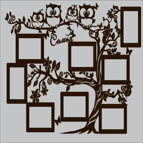 طرح قاب عکس جغد برای برش لیزری - photo frame owl for laser cut ve - برای دستگاه CNC چوب و لیزر (سی ان سی)