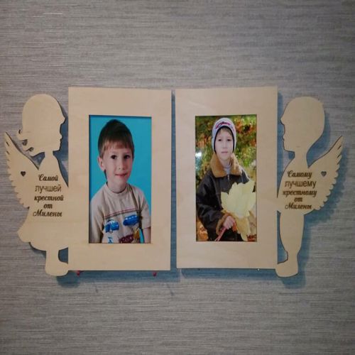 طرح قاب عکس با فرشته‌ها برای برش لیزری قاب - photo frames with angels for laser cut ve - برای دستگاه CNC چوب و لیزر (سی ان سی)