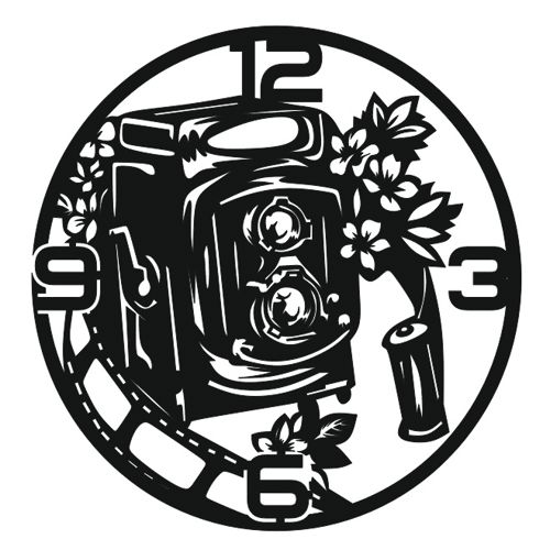 طرح عکاسان ساعت دیواری دوربین - photographers wall clock camera ve - برای دستگاه CNC چوب و لیزر (سی ان سی)