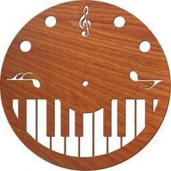 طرح ساعت دیواری پیانویی مخصوص برش لیزری پلاسما قاب - piano wall clock for laser cut plasma ve - برای دستگاه CNC چوب و لیزر (سی ان سی)