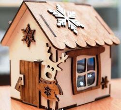 طرح خوکچه خانه برای برش لیزری - piggy house for laser cut ve - برای دستگاه CNC چوب و لیزر (سی ان سی)