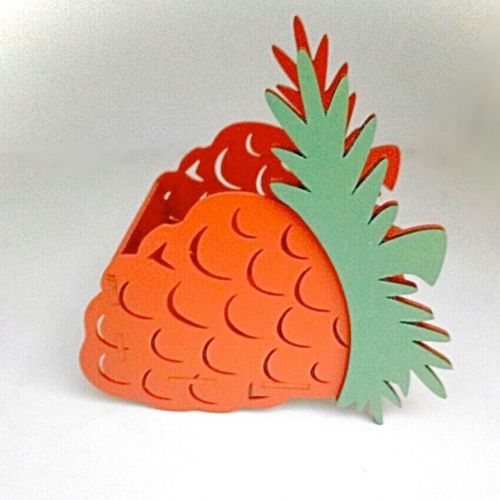 طرح جعبه سبد آناناس شکل برای برش لیزری - pineapple shape basket box for laser cut ve - برای دستگاه CNC چوب و لیزر (سی ان سی)