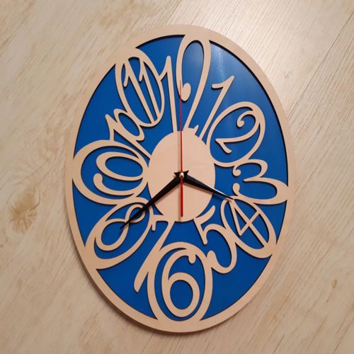 طرح تخته سه لا ساعت صفحه - plywood clock face - برای دستگاه CNC چوب و لیزر (سی ان سی)