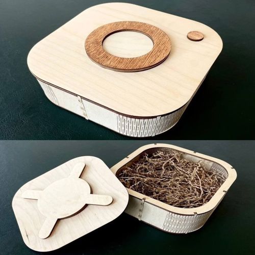 طرح plywood-instagram-sign-gift-box-with-swivel-lid-lock-4mm-17x6cm-laser-cut-ve