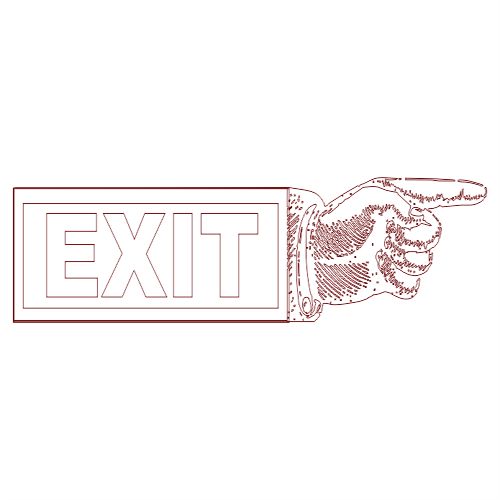 طرح لوگو خروج دست - point hand exit logo - برای دستگاه CNC چوب و لیزر (سی ان سی)
