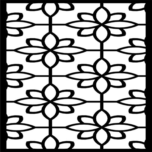 طرح گل شبکه حفاظت از استنسیل جداکننده داخلی خارجی طراحی - privacy floral lattice stencil separator indoor outdoor design - برای دستگاه CNC چوب و لیزر (سی ان سی)