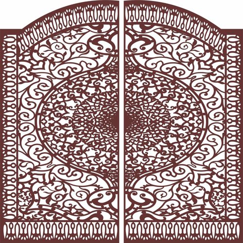 طرح حریم خصوصی شبکه جداکننده دروازه درز طراحی درز - privacy lattice separator gate seamless design - برای دستگاه CNC چوب و لیزر (سی ان سی)