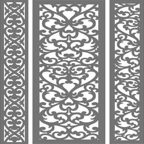 طرح‌های حریم خصوصی شبکه جداکننده داخلی خارجی مجموعه - privacy lattice separator indoor outdoor designs set - برای دستگاه CNC چوب و لیزر (سی ان سی)