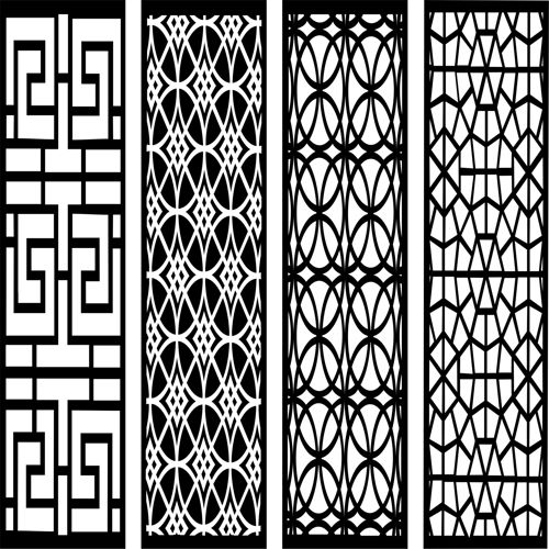 طرح privacy-partition-indoor-panel-floral-lattice-stencil-room-dividers-set-for-laser-cut-ve