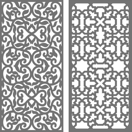طرح پارتیشن حریم خصوصی داخلی پنل شبکه اتاق جداکننده الگوهای تنظیم - privacy partition indoor panel lattice room divider patterns set - برای دستگاه CNC چوب و لیزر (سی ان سی)