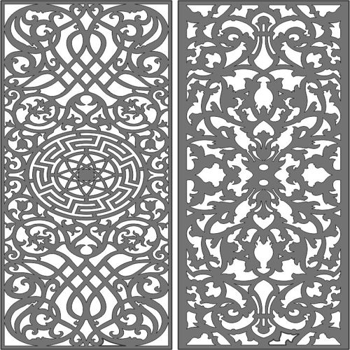 طرح الگوی پارتیشن پنل اتاق جداکننده حریم خصوصی برای برش لیزری - privacy partition panel room dividers pattern set for laser cut ve - برای دستگاه CNC چوب و لیزر (سی ان سی)