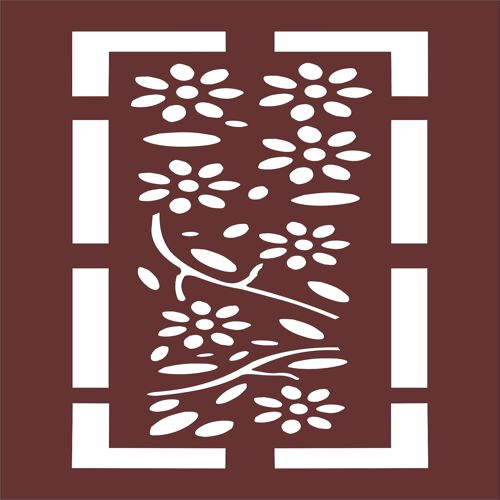 طرح نمونه پارتیشن حریم خصوصی گل برای برش لیزری گل - privacy partition sample baffle of flowers for laser cut ve - برای دستگاه CNC چوب و لیزر (سی ان سی)