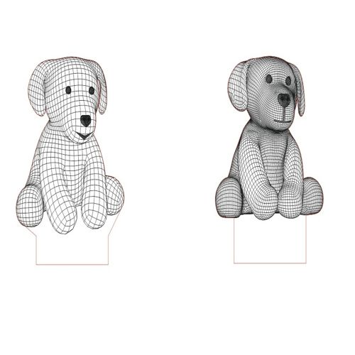 طرح توله سگ‌ها سه بعدی LED شب نور - puppies 3d led night light ve - برای دستگاه CNC چوب و لیزر (سی ان سی)