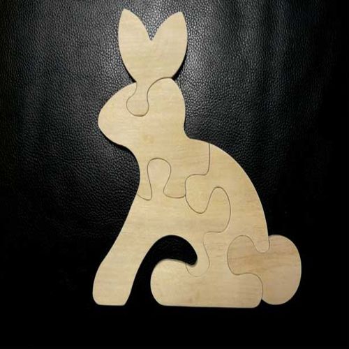 طرح پازل حیوانات خرگوش برش لیزری - rabbit animal puzzle laser cut ve - برای دستگاه CNC چوب و لیزر (سی ان سی)