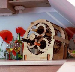 طرح قفسه برای بطری های نوشابه دندانه ای - rack for sawtooth shaped wine bottles ve - برای دستگاه CNC چوب و لیزر (سی ان سی)