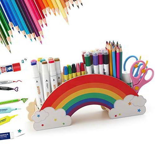 طرح میز سازمان‌دهنده مداد نگهدارنده مداد برش لیزری - rainbow desk organizer pencil holder laser cut ve - برای دستگاه CNC چوب و لیزر (سی ان سی)