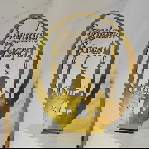 طرح میز پایه رمضان کریم دکور برش لیزری - ramadan kareem table stand decor laser cut ve - برای دستگاه CNC چوب و لیزر (سی ان سی)