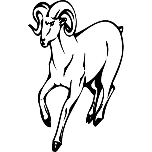 طرح قوچ نماد اکشن ورزشی برچسب حیوان - ram mascot action sports decal animal - برای دستگاه CNC چوب و لیزر (سی ان سی)