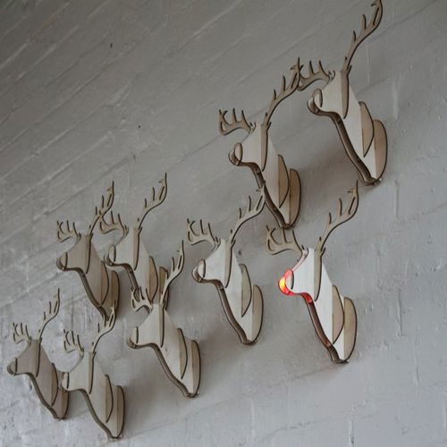 طرح گوزن شمالی سر - reindeer head - برای دستگاه CNC چوب و لیزر (سی ان سی)