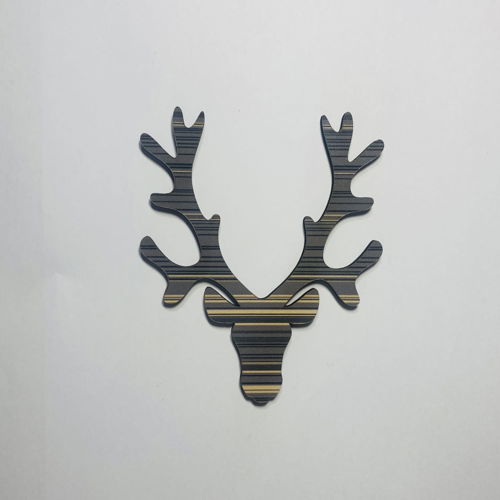 طرح سر گوزن شمالی برش چوب ناتمام کاردستی چوبی خالی برش لیزری - reindeer head wood cutout unfinished wood craft blank laser cut - برای دستگاه CNC چوب و لیزر (سی ان سی)