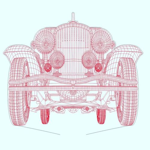 طرح حکاکی لیزری روی چراغ LED سه بعدی ماشین رترو با اکریلیک - retro car acrylic 3d led lamp laser engraving ve - برای دستگاه CNC چوب و لیزر (سی ان سی)