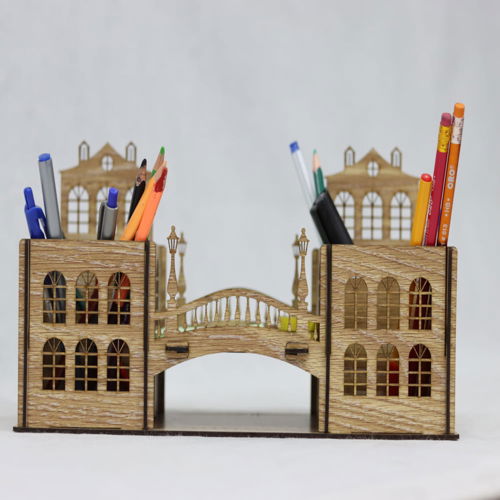 طرح جا خودکاری قدیمی جا مداد نگهدارنده میز سازماندهنده لیزر - retro pen holder vintage pencil holder desk organizer laser cut - برای دستگاه CNC چوب و لیزر (سی ان سی)