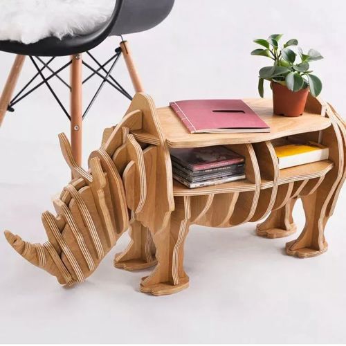 طرح rhino-book-shelf-home-decor-laser-cutting-template-ve