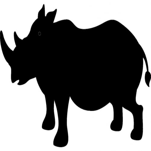 طرح کرگدن سیلوئت - rhino silhouette - برای دستگاه CNC چوب و لیزر (سی ان سی)