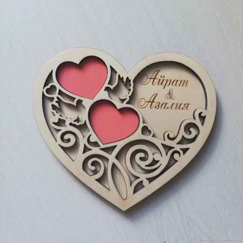 طرح جعبه حلقه عروسی روز عروسی دکوراسیون - rings box wedding day decor ve - برای دستگاه CNC چوب و لیزر (سی ان سی)