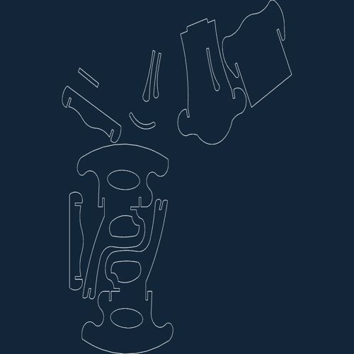 طرح صندلی گهواره‌ای طرح - rocking chair blueprint - برای دستگاه CNC چوب و لیزر (سی ان سی)