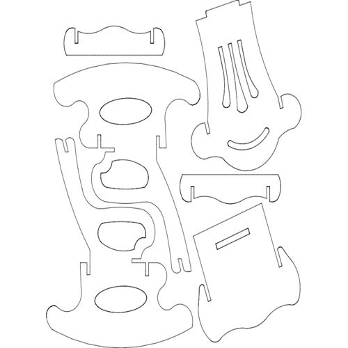طرح صندلی گهواره‌ای s6 - rocking chair s6 - برای دستگاه CNC چوب و لیزر (سی ان سی)