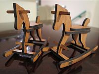 طرح برش لیزری اسب گهواره‌ای - rocking horse laser cut design template - برای دستگاه CNC چوب و لیزر (سی ان سی)