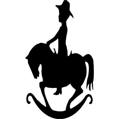 طرح اسب گهواره‌ای شبح - rocking horse silhouette - برای دستگاه CNC چوب و لیزر (سی ان سی)
