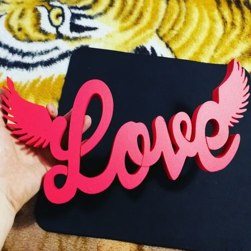طرح بال‌های عاشقانه عشق تزئین ولنتاین برای برش لیزری - romantic love wings valentine decor for laser cut - برای دستگاه CNC چوب و لیزر (سی ان سی)