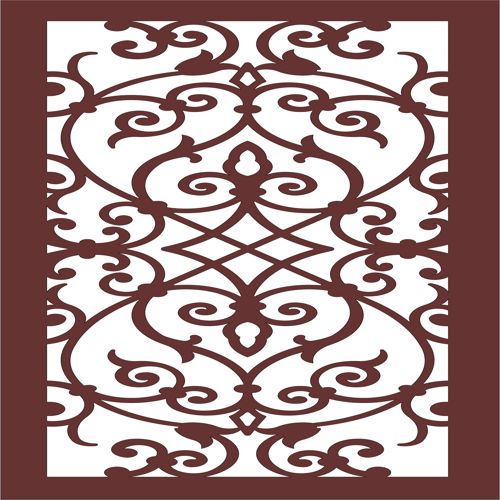 طرح جداکننده اتاق گلدار درز صفحه پنل برای برش لیزری - room divider floral seamless screen panel for laser cut ve - برای دستگاه CNC چوب و لیزر (سی ان سی)
