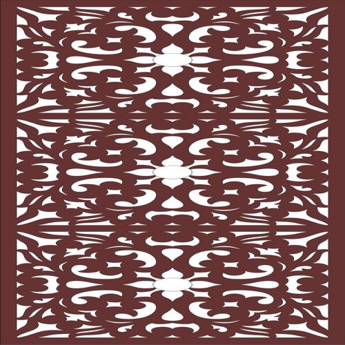 طرح جداکننده اتاق درز گلدار پنل گریل برای برش لیزری شیشه - room divider seamless floral grill panel for laser cut ve - برای دستگاه CNC چوب و لیزر (سی ان سی)