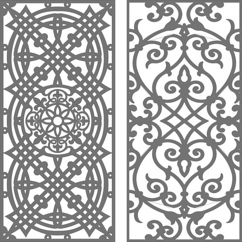 طرح جداکننده اتاق درز گل شبکه برای برش لیزر - room divider seamless floral lattice for laser cut ve - برای دستگاه CNC چوب و لیزر (سی ان سی)