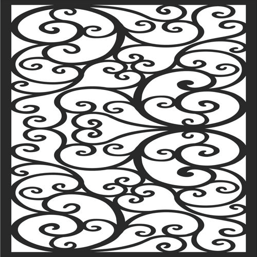 طرح شابلون جداکننده اتاق درز، طرح شبکه‌ای گلدار برای برش لیزری - room divider seamless floral lattice stencil design for laser cut ve - برای دستگاه CNC چوب و لیزر (سی ان سی)