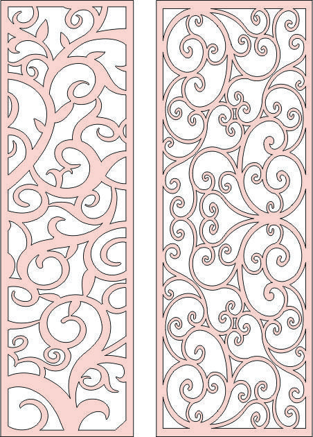 طرح‌های شابلون جداکننده اتاق درز گل شبکه‌ای برای برش لیزر - room divider seamless floral lattice stencil designs for laser cut ve - برای دستگاه CNC چوب و لیزر (سی ان سی)