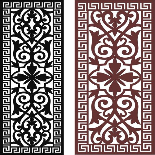 طرح جداکننده اتاق یکپارچه گلدار صفحه هنری برای برش لیزر - room divider seamless floral screen art for laser cutting - برای دستگاه CNC چوب و لیزر (سی ان سی)