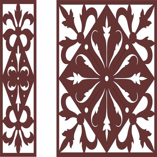 طرح جداکننده اتاق درز گلدار طرح برای برش لیزر - room divider seamless floral screen design for laser cutting - برای دستگاه CNC چوب و لیزر (سی ان سی)