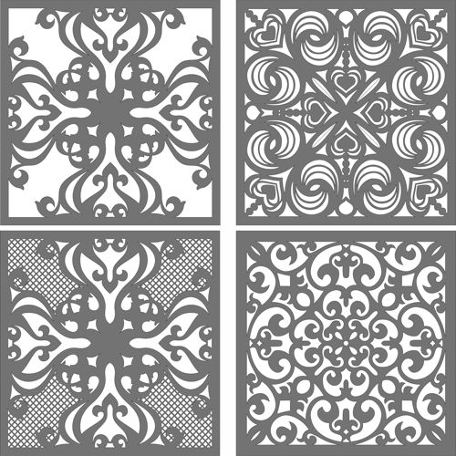 طرح‌های شبکه‌ای درز جداکننده اتاق برای برش لیزری قاب - room divider seamless lattice designs set for laser cut ve - برای دستگاه CNC چوب و لیزر (سی ان سی)